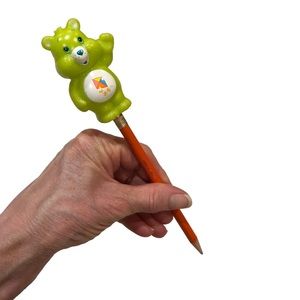 Vtg Care Bear Do Your Best Kite Pencil Cake Topper 2.5” Green PVC Ornament Toy